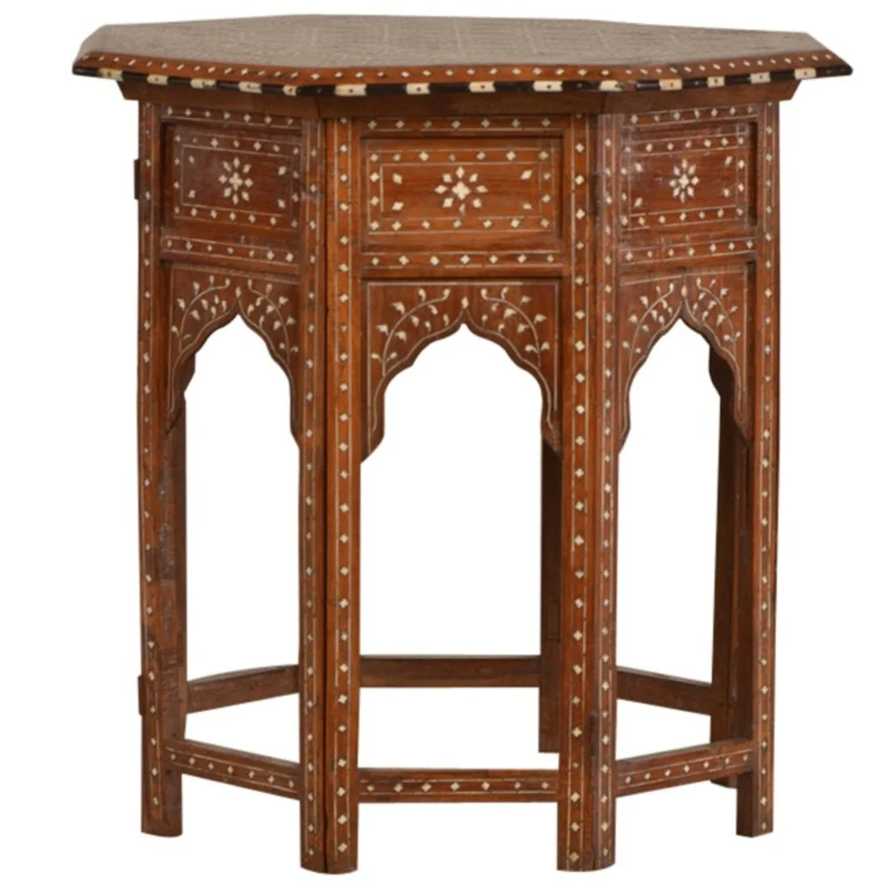 Majestic Damascus Bone Inlay Table - Image 1