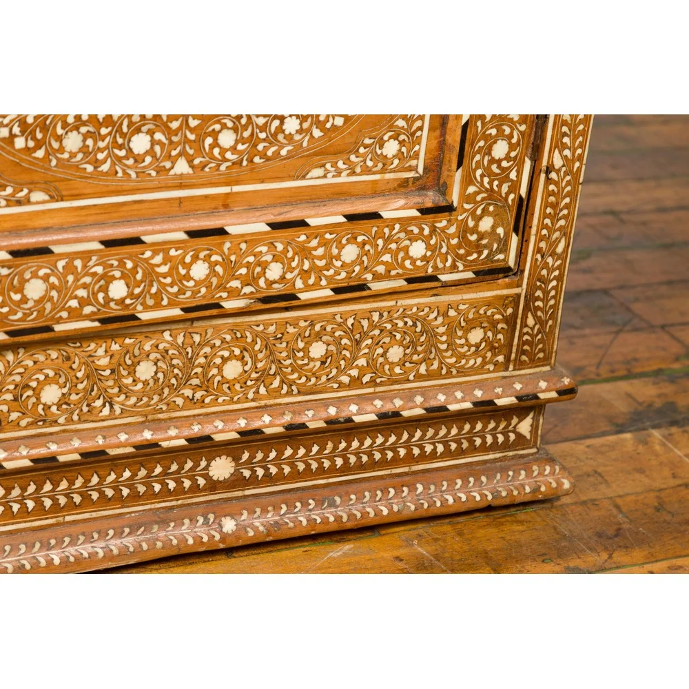 Bone Inlaid Vintage Wardrobe Cabinet - Image 9