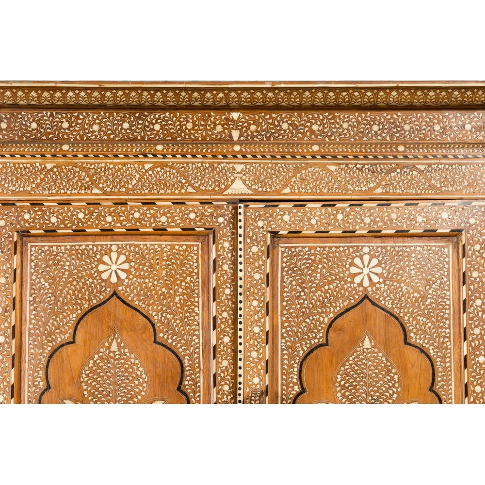 Bone Inlaid Vintage Wardrobe Cabinet - Image 13