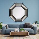 Hexagon Angle Bone Inlay Mirror Frame