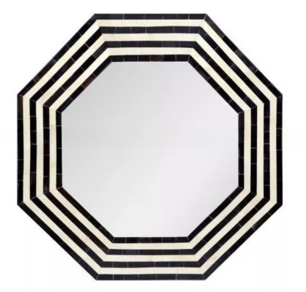 Hexagon Angle Bone Inlay Mirror Frame - Image 3