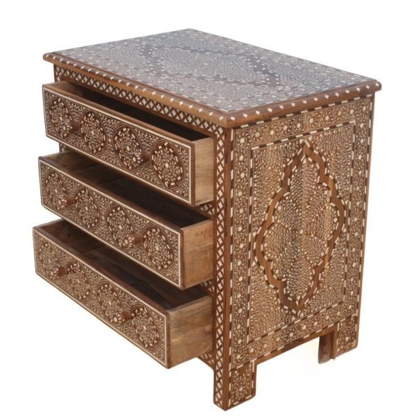 Bone Inlay 3-Drawer Dresser: Introducing Artistry and Elegance - Image 4