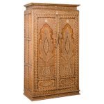 Bone Inlaid Vintage Wardrobe Cabinet