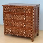 Bone Inlay Wood Chest