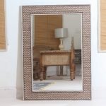 Antique Mother Of Pearl Mirror Frame: Stunning Handmade Wood Design