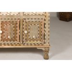 Anglo-Indian Style Mango Wood Buffet with Geometric Bone Inlay - Image 11