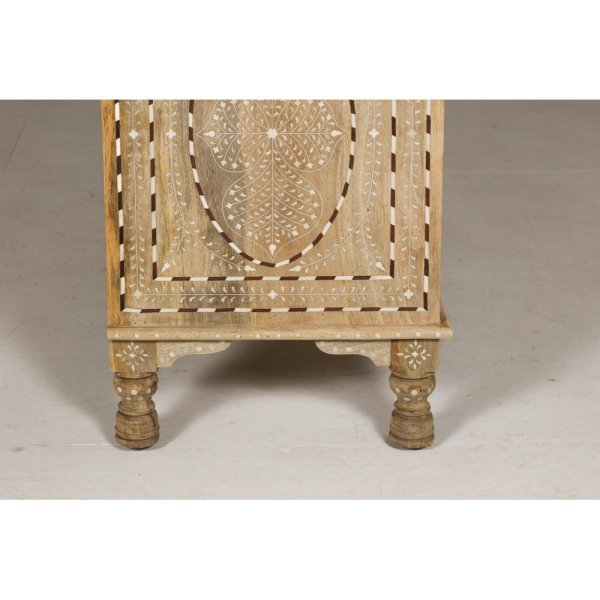 Anglo-Indian Style Mango Wood Buffet with Geometric Bone Inlay - Image 14