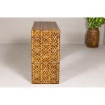 Handmade Mango Wood Linear Console Table with Geometric Bone Inlay - Image 5