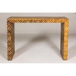 Handmade Mango Wood Linear Console Table with Geometric Bone Inlay - Image 13