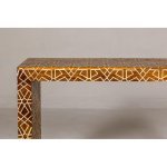 Handmade Mango Wood Linear Console Table with Geometric Bone Inlay - Image 12