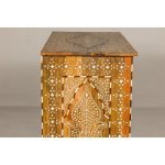 Anglo-Indian Style Mango Wood Four-Drawer Chest with Foliage Themed Bone Inlay - Image 9