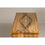 Anglo-Indian Style Mango Wood Four-Drawer Chest with Foliage Themed Bone Inlay - Image 8