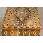 Anglo-Indian Style Mango Wood Four-Drawer Chest with Foliage Themed Bone Inlay - Image 7