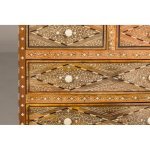 Anglo-Indian Style Mango Wood Four-Drawer Chest with Foliage Themed Bone Inlay - Image 11